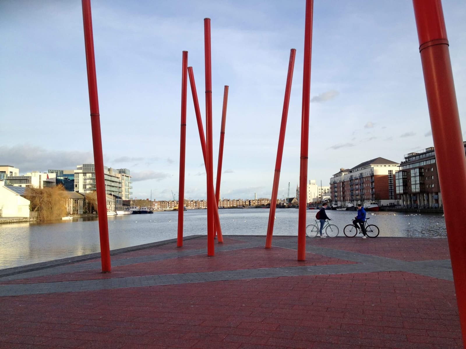 Cyclists at Grand Canal Dock, Dublin